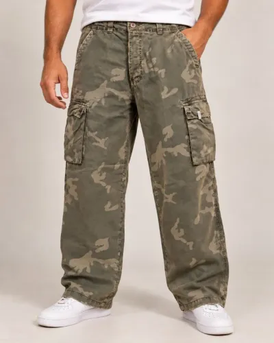 Calça ?ollner 42 cargo camuflada, masculina