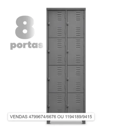 guarda volume com 8 portas pequenas
