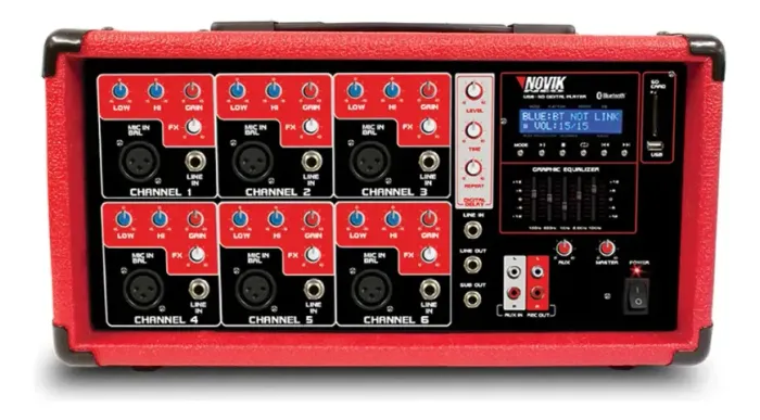 Cabeçote Novik Nvk6400bt Mesa De Som 800w Bluetooth