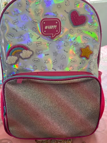Mochila Feminina Holográfica Happy