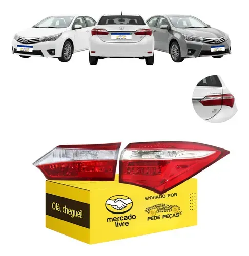 Kit Lanternas Canto Tampa Corolla 2015 2016 2017 C/led Ld Direito/passageiro Cristal