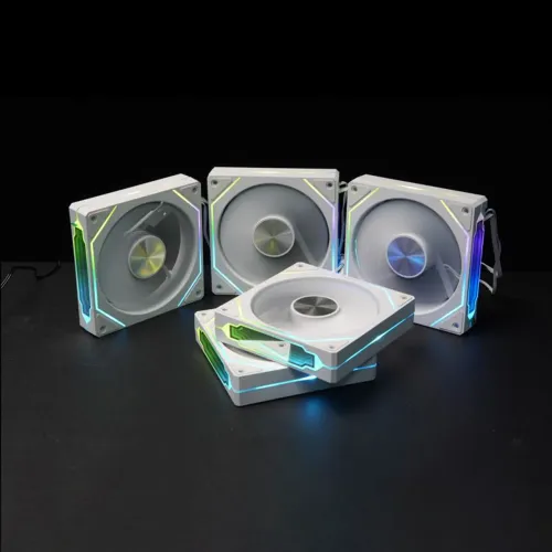 Ventoinhas/coolers ARGB para gabinete jungle leopard x3 white com fundo infinito Reverse