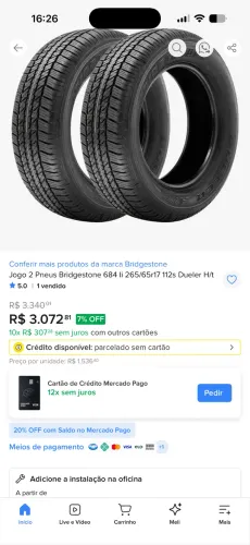 PNEU 265/65/17 bridgestone