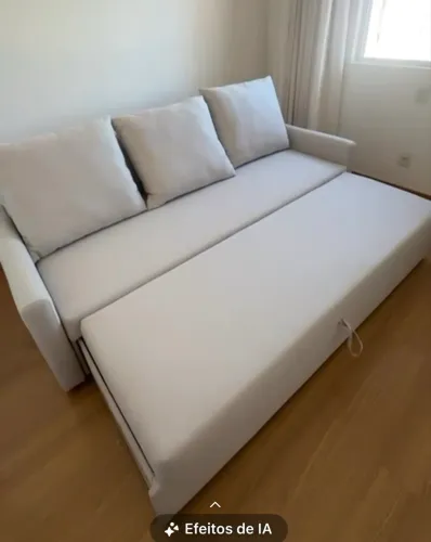 Sofá-cama confortável TokStock Side - Retrátil - Linho cinza claro (resistente a pet)