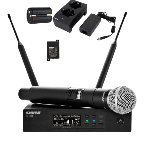 Sistema de Microfone Sem Fio Original Completo SHURE QLXD24 SM58 J50