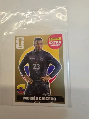 Figurinha Extra Sticker Gold (Ouro) - Moisés Caicedo | Copa do Mundo 2026 Panini