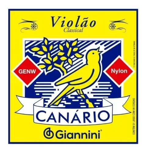 Jogo De Corda Violão - Giannini Canário - Náilon Sem Bolinha