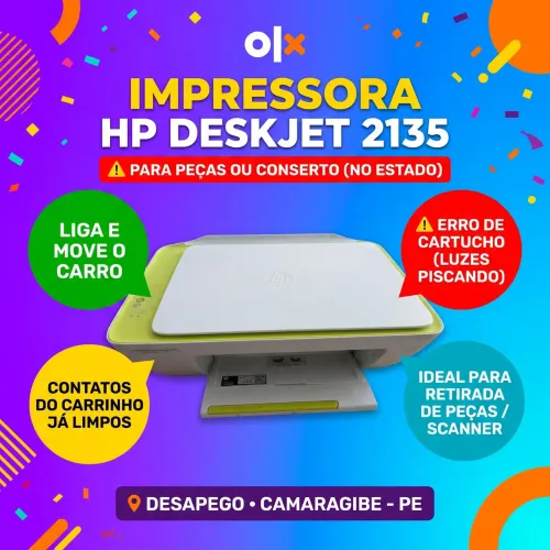 Impressora HP Deskjet 2135 (Para peças ou conserto)