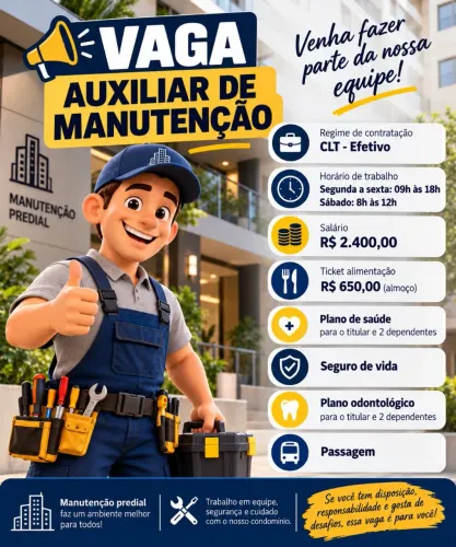 Auxiliar de Manutenção - Condomínio Barra da Tijuca 
