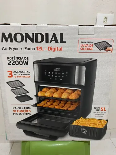 Airfryer MONDIAL 12L DIGITAL com 2200wats de potência 2 em 1