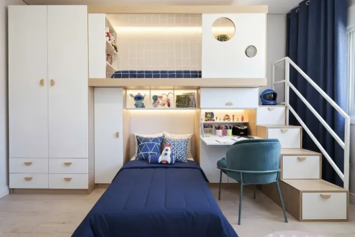 DORMITÓRIO INFANTIL LOFT COM MEZANINO (NOVO)