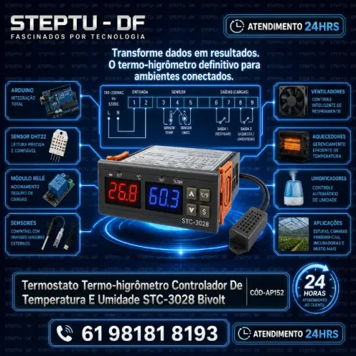 Termostado termohigrometro Controlador De Temperatura E Umidade Stc3028 Bivolt COD-AP152