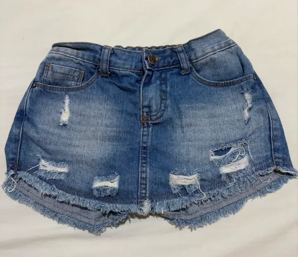 Short saia jeans infantil