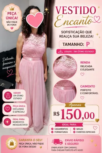Vestido longo Rosa