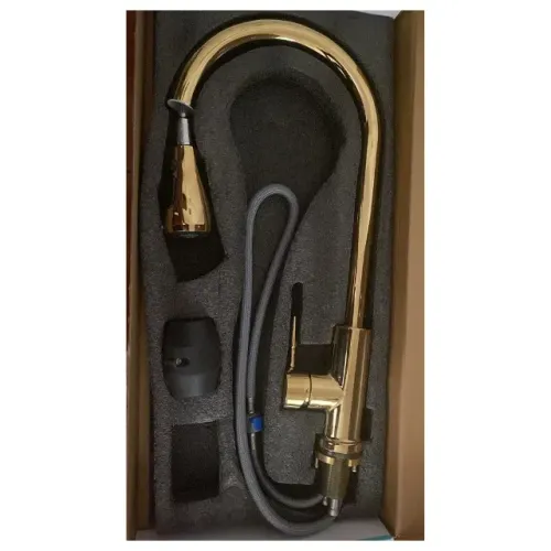 Torneira Gourmet Monocomando Dourada + Dispenser