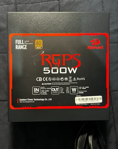 Fonte Redragon 500w, 80 plus Bronze, RGPS, preto