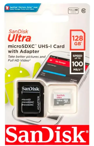 Cartão de memória micro SD Sandisk 128gb