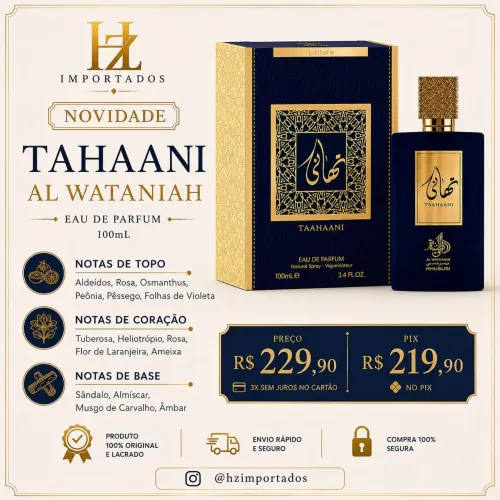 Perfume Árabe Tahaani Al Wataniah Eau De Parfum 100ML