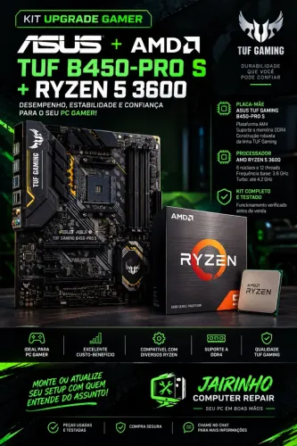 KIT UPGRADE GAMER ASUS TUF + RYZEN 5 3600