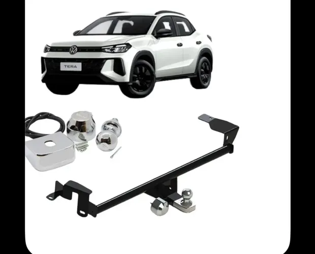 Engate reboque fixo Volkswagen -Tera , mas funcional Hatch/ Polo Track / T-Cross 2017-2026