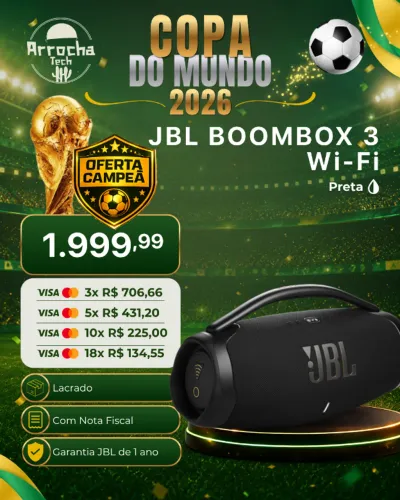 Caixa de Som JBL Boombox 3 Preta com Wi-Fi - Lacrada - 1 ano de garantia JBL