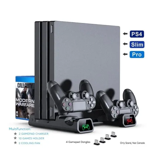 Base para PS4 Com Cooler e Carregador de Controle