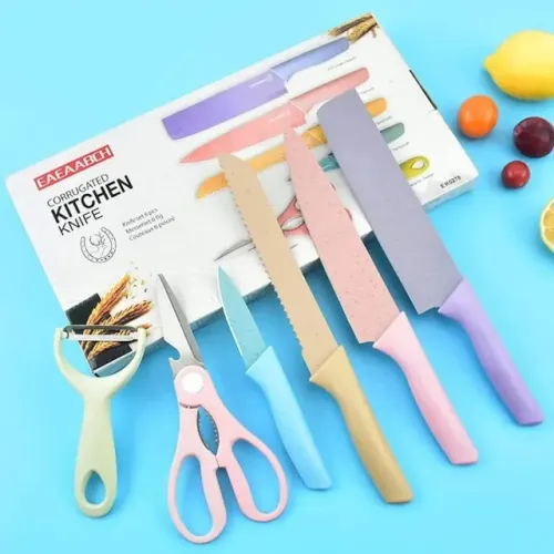 Kit de Facas Profissionais Coloridas 6 Peças
