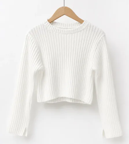 Blusa Cropped Texturizada em Tricô Chenille
