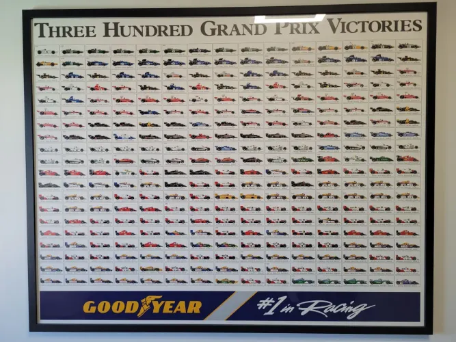 Quadro Goodyear - Formula 1 300 Vitórias de Gran Prix - Poster Original da época