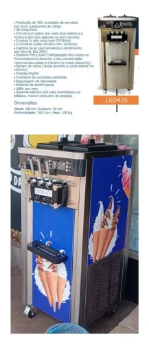 Vendo máquina de sorvete expresso, com 6 meses de uso,ainda na garantia, s/ ralados.