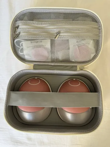 Extratora de Leite Elétrica Momcozy Wearable + Compressa Térmica Lansinoh
