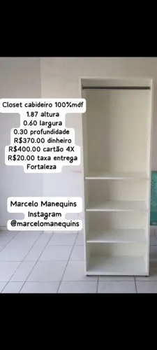 Closet cabideiro branco