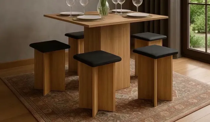 Mesa com 4 bancos