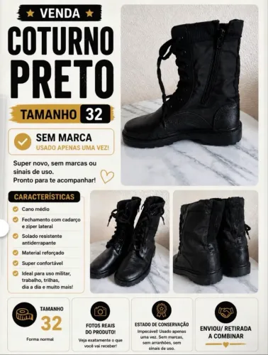 Coturno preto 