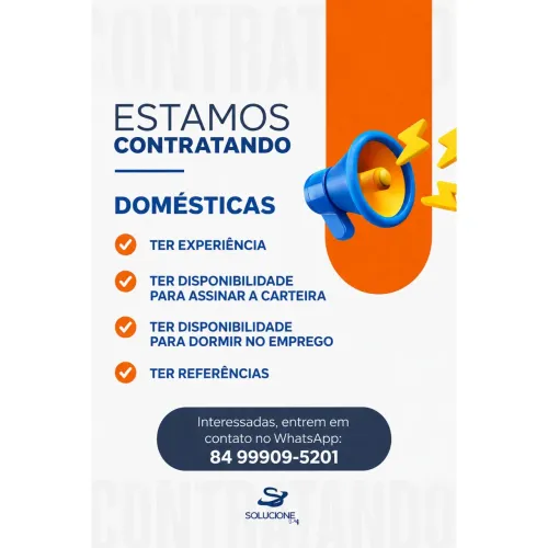 VAGAS - DOMÉSTICA E BABÁ