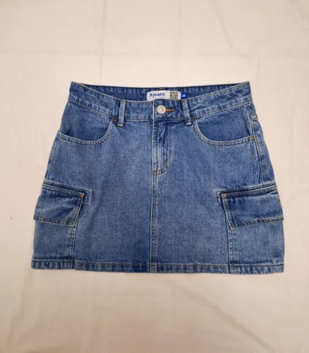 Saia jeans cargo 