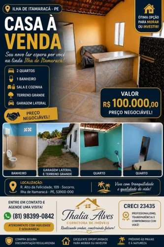 CASA À VENDA - ILHA DE ITAMARACÁ/PE