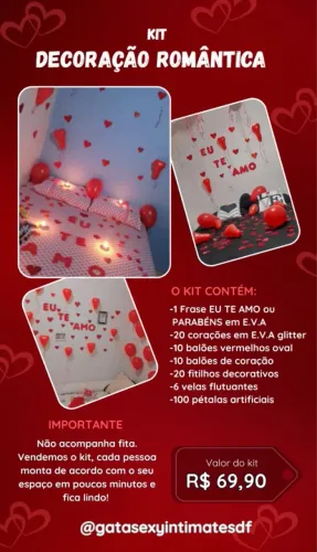 Kit Decoração Romântica DIA DOS NAMORADOS