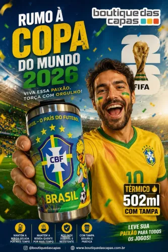 COPO TERMICO INOX 502 ML CERVEJA COPA BRASIL 2026 EUA 