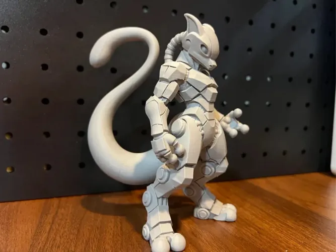 Estátua Mewtwo Mecha 24cm em Impressão 3D (PLA) - Colecionável / Sob Encomenda