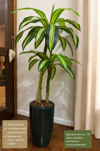 Planta Artificial Verde + Vaso