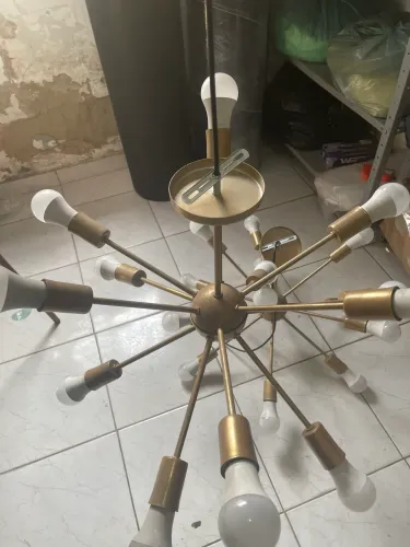 Lustre sputnik 12 braços dourados