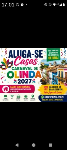 Aluga-se casas carnaval Olinda 2027. A partir de R$8 mil /R$31 mil