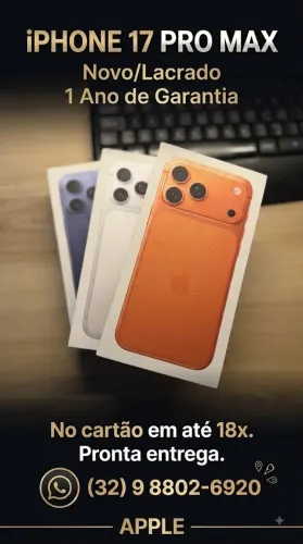 iPhone 17 Pro Max Novo Lacrado Oportunidade Garantia 1 Ano