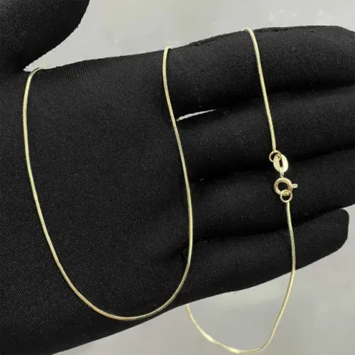 Corrente Rabo De Rato Quadrada 1,2mm banhado a ouro 18k (Fecho Tradicional) (TAG 18K)