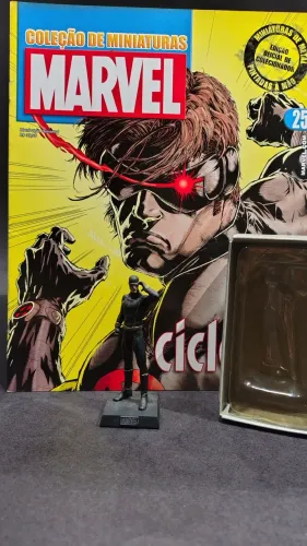 Miniatura Marvel Eaglemoss Ciclope (X-Men) - Perfeito + Fasc. 25 e Embalagem