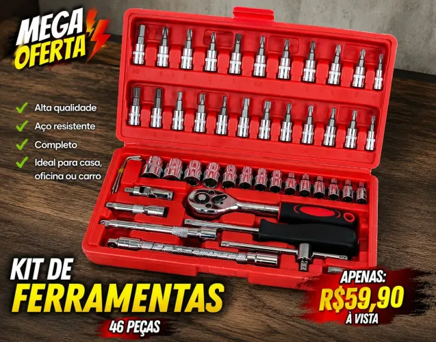 Kit Ferramenta 46 Peças - Novo