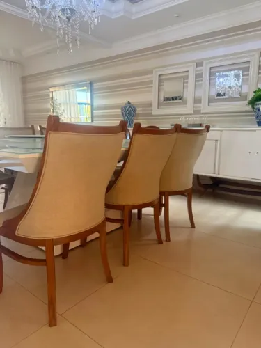 Cadeiras de mesa de jantar, madeira maciça, conjunto com 6 unidades