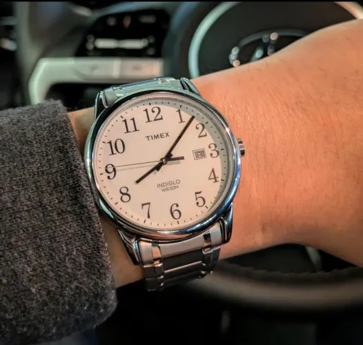 Relógio Importado Timex Easy Reader Prata - Estado de Novo (Na Garantia!)