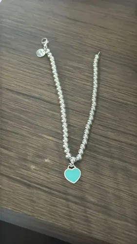 pulseira tiffany & co. bolinhas prata 925 18cm